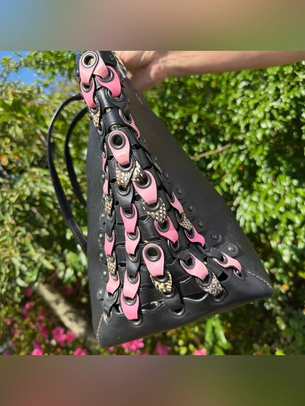 Coach Rogue Tote With Snakeskin Coach Link Detail 86919